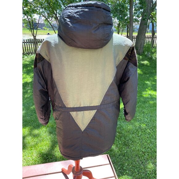 Vintage Atlantic Highlands Hooded Patchwork Jacket With Velvet Accents & Zipper - Picture 4 of 8